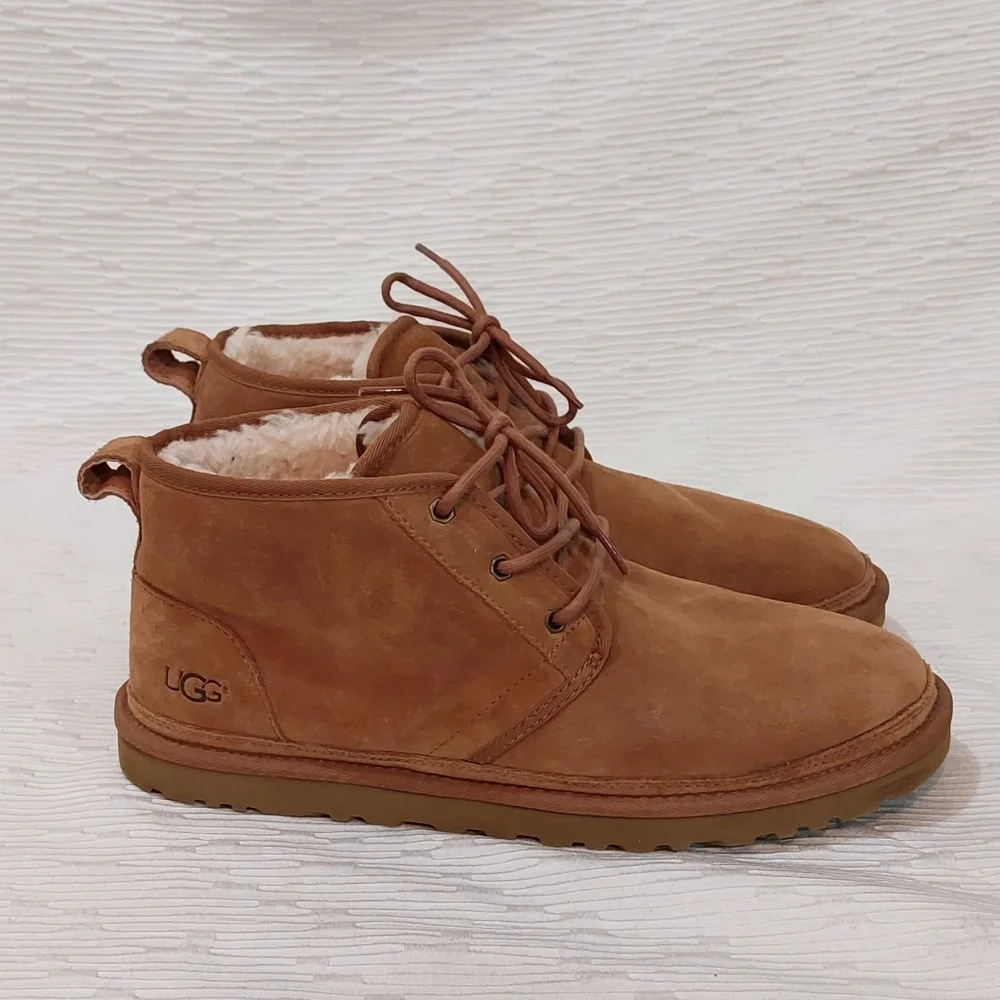 UGG Men's Tan Suede Neumel Lace Up Shoes Size 13